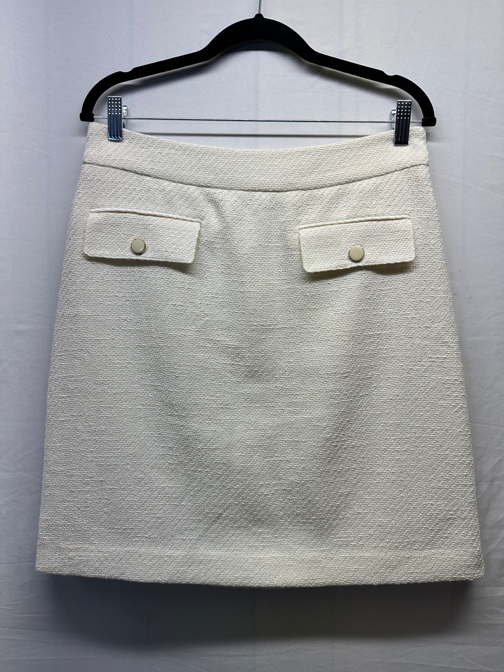 Classic Cream Textured A-Line Skirt